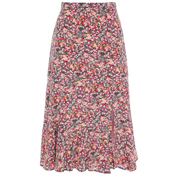 Altuzarra Silk Floral Midi Skirt Pink Medium Cottagecore Coquette Romantic Fall - Picture 2 of 7